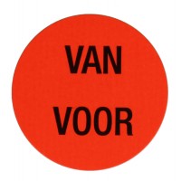 F905 rol @ 2.000 etiketten permanent rond 35 mm fluor rood met zwart bedrukt van voor F905 rol @ 2.000 etiketten permanent rond 35 mm fluor rood met zwart bedrukt van voor